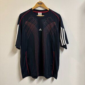 Vintage Adidas Climalite Soccer T-shirt Black Men's Size 2XL